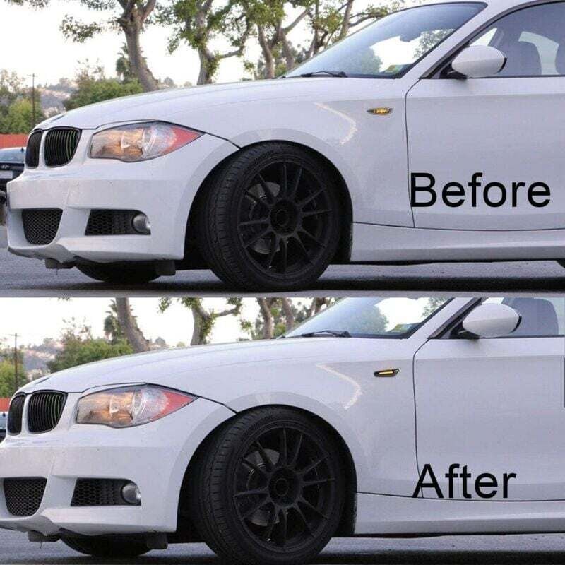 Tagfahrlicht Dynamische LED Seitenblinker 2 Bernstein LED Blinker 16 LED 2835SMD Rauch für E90 E91 E92 E60 E87 E82 E46 S...