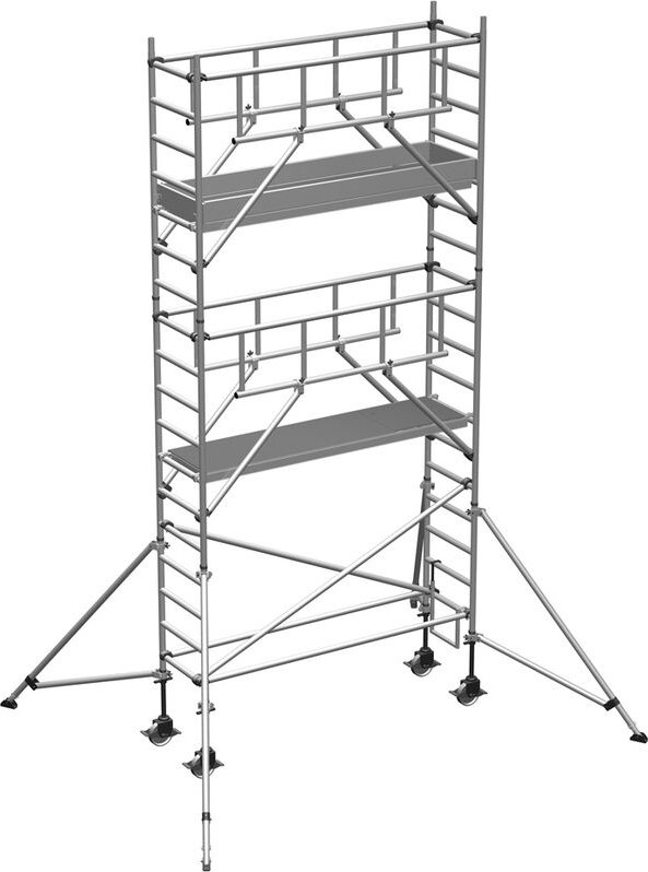 Zarges Fahrgerüst MultiTower S-PLUS 1T mit Auslegern 2,50m Plattformlänge 6,45m AH