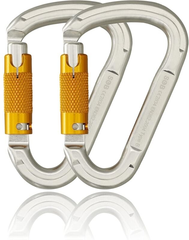 Thumbnail - Kletterkarabiner, selbstsichernde Karabinerhaken aus Aluminium, robuste Karabiner zum Klettern, Abseilen