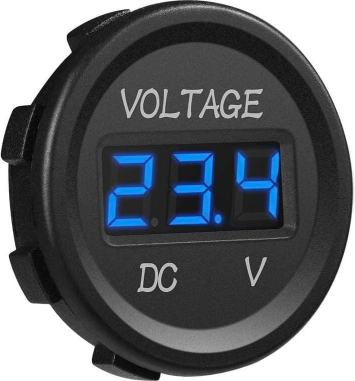 Csparkv - 12-24V dc Voltmeter led Digitalanzeige Wasserdicht für Boot Motorrad lkw Marine(Blau)