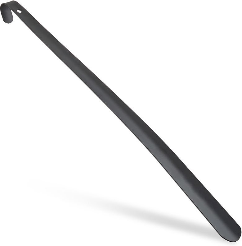 Thumbnail - Schuhlöffel Metall, komfortabel, stabil, 60 cm lang, großer Schuhanzieher, zum Aufhängen, mit Griff, schwarz - Relaxdays