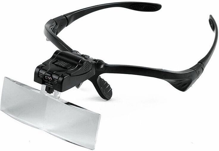 Ahlsen Kopfbandlupe mit LED-Licht, freihändige Lesekopfhalterung, Lupenbrille mit 5 abnehmbaren Linsen zum Lesen, Schmuc...