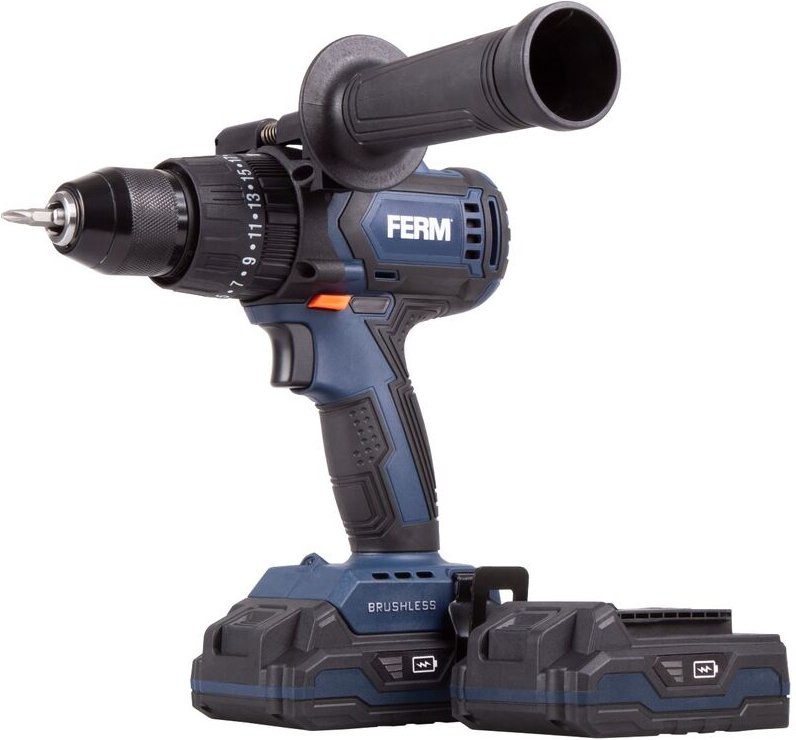 Akku-Schlagbohrmaschine 20V - Brushless - 3 Funktionen: Schlagbohren, Bohren und Schrauben - Inkl. 2x 2,0Ah Akku, Schnel...