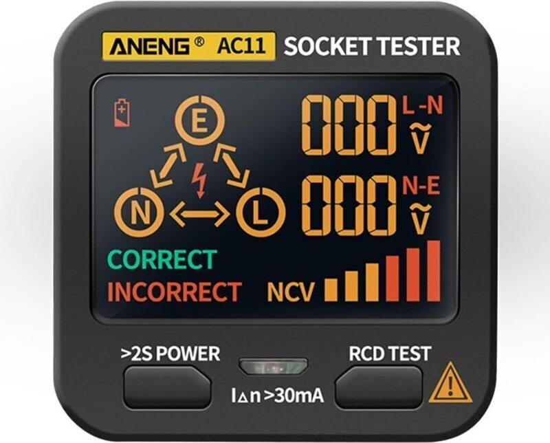 Steckdosentester, Steckdosentester, digitaler Leistungsschalterfinder, Stromkreispolaritätsspannungsdetektor mit Spannun...
