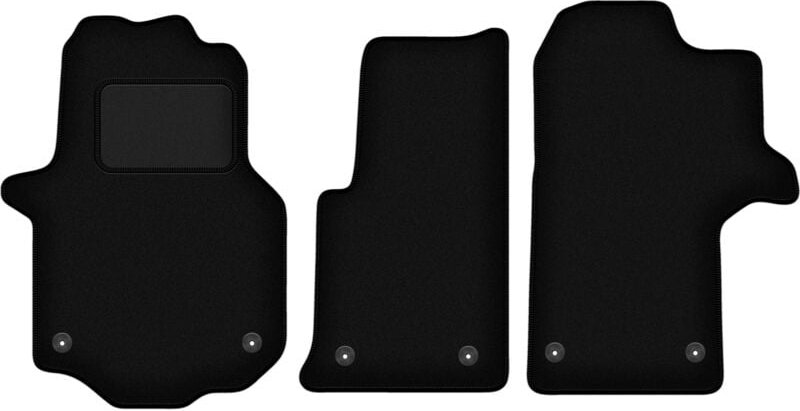 Schwarze Veloursmatten für: Mercedes Crafter II Kastenwagen (2016-)