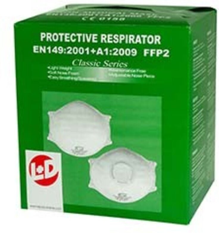 Leipold Doehle 26183 Feinstaubmaske mit Ventil FFP2 d 12 St. en 149:2001, en 149:2009 din 149:2001,