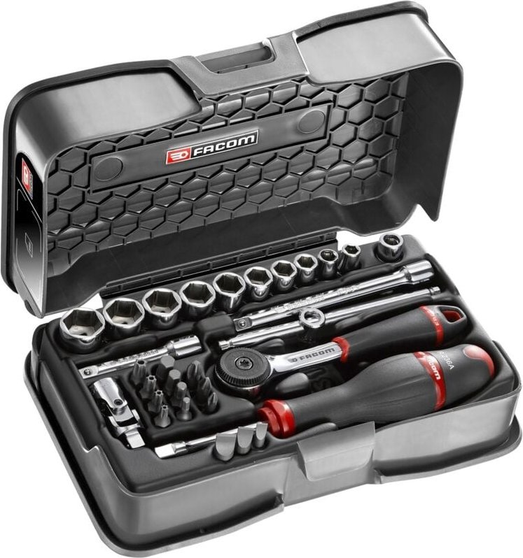 FACOM Steckschlüssel-Set 1/4 R.161B, 31-tlg., zöllig, 6-kant