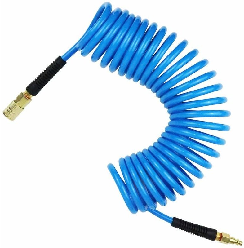 7,5 m langer PU-Luftschlauch, 6 mm Innendurchmesser x 9,5 mm Außendurchmesser, mit 1/4-Zoll-Schnellkupplungen, Biegebegr...