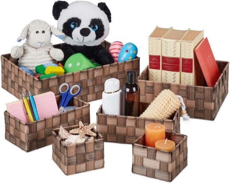 Thumbnail - Set of 6 plastic storage baskets