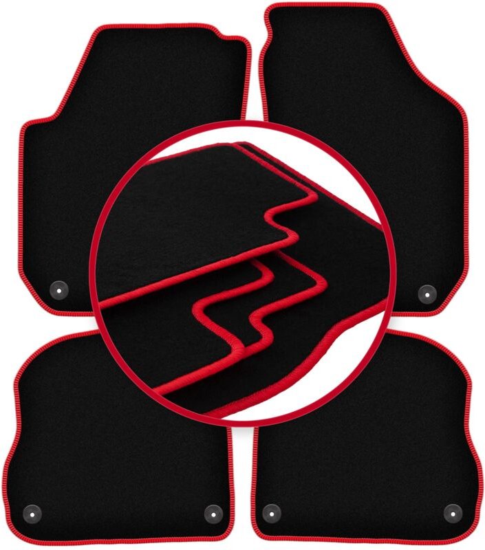 CARLUX-RED Autofußmatten für: Skoda Fabia II Fließheck, Kombi (2007-2014)