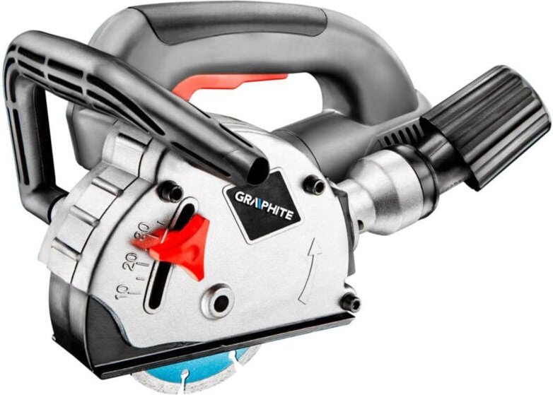 Graphite - Mauernutfräse 1320 w, 8-30 mm Schnitttiefe, 125 mm Scheiben