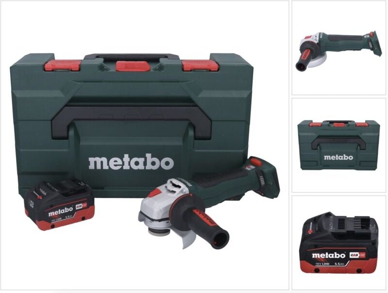 Thumbnail - Metabo WPB 18 LT BL 11-125 Quick Akku Winkelschleifer 18 V 125 mm Brushless + 1x Akku 5,5 Ah + metaBOX - ohne Ladegerät