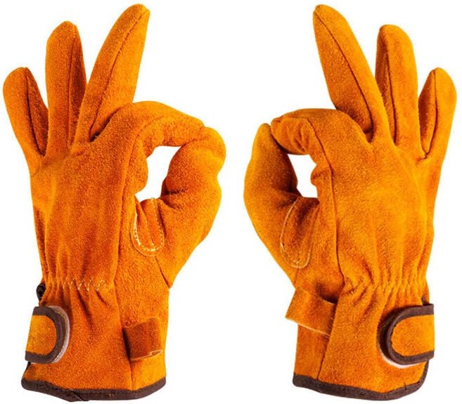 Katastrophenschutz-Sicherheitsschutzzubehör Schutzhandschuhe aus Rindsleder für Grill- und Außenarbeiten