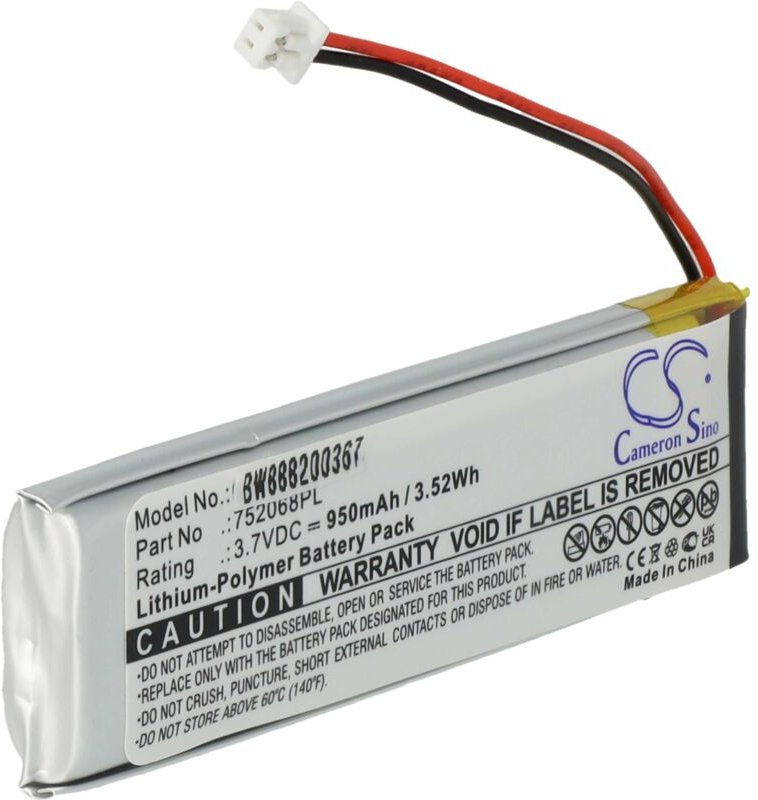 Vhbw - Akku kompatibel mit Albrecht bt Next Pro, btx 2 Pro, BTX1 Pro Wireless Headset Kopfhörer (950mAh, 3,7V, Li-Polyme...