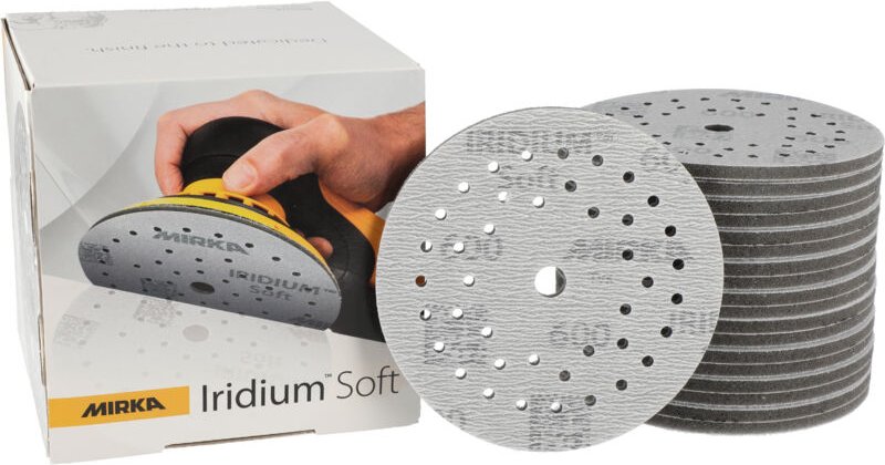 Mirka Iridium Soft Schleifscheiben Ø 125 mm / Korn P600 / Klett Multifit / 20 Stück / schaumbasiertes Schleifmittel für ...
