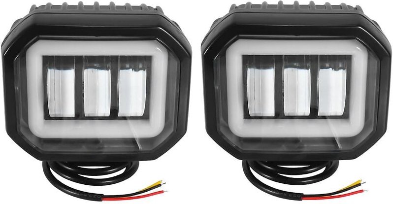 Woosien - 2pc 30w Motorrad Scheinwerfer Weiß, 4 zoll Motorrad Nebel Licht Lampe Motorrad Scheinwerfer Led Auxili