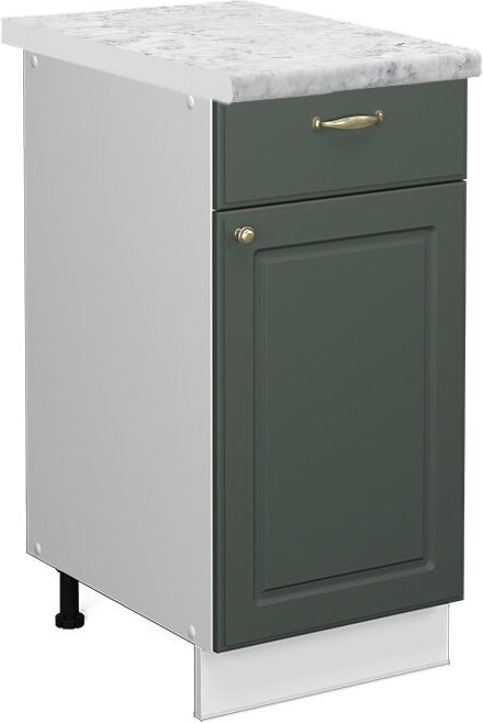 Vicco - Küchenunterschrank Fame-Line, Grün-Gold Landhaus, 40 cm , ap Marmor