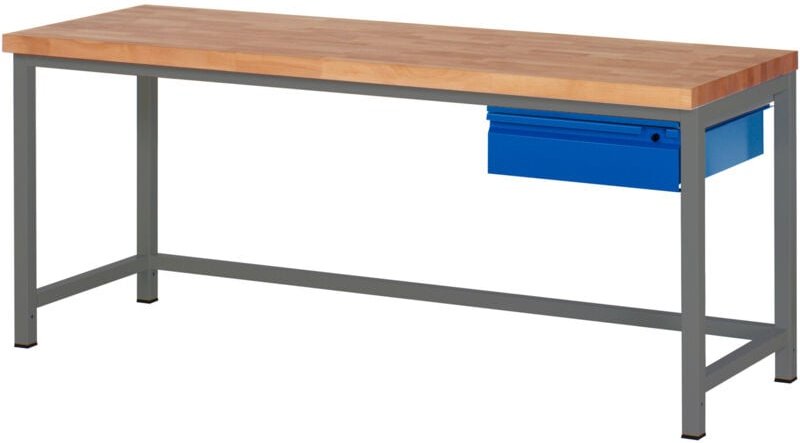 Höhenverstellbare Werkbank Premium mit 1 Schublade BxTxH 2000x700x840-1040mm anthrazitmetall / ral 5010 - Stier