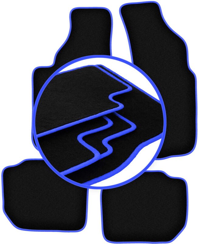 CARLUX-BLUE Autofußmatten für: Audi V8 Limousine (1988-1993)
