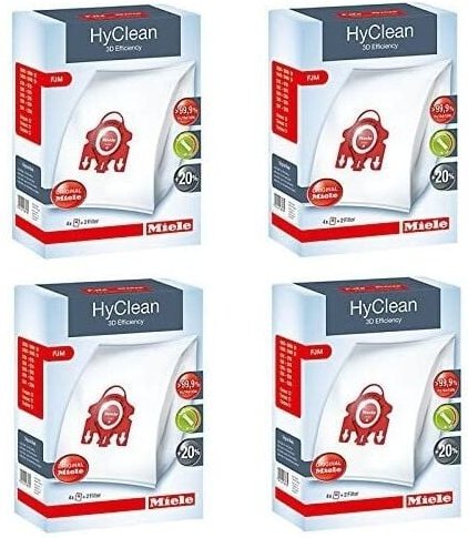 Set von 4 Kisten fjm Hyclean 3D -Taschen Effizienz für kompakte Staubsauger S700 S4000 und S6000 Miele