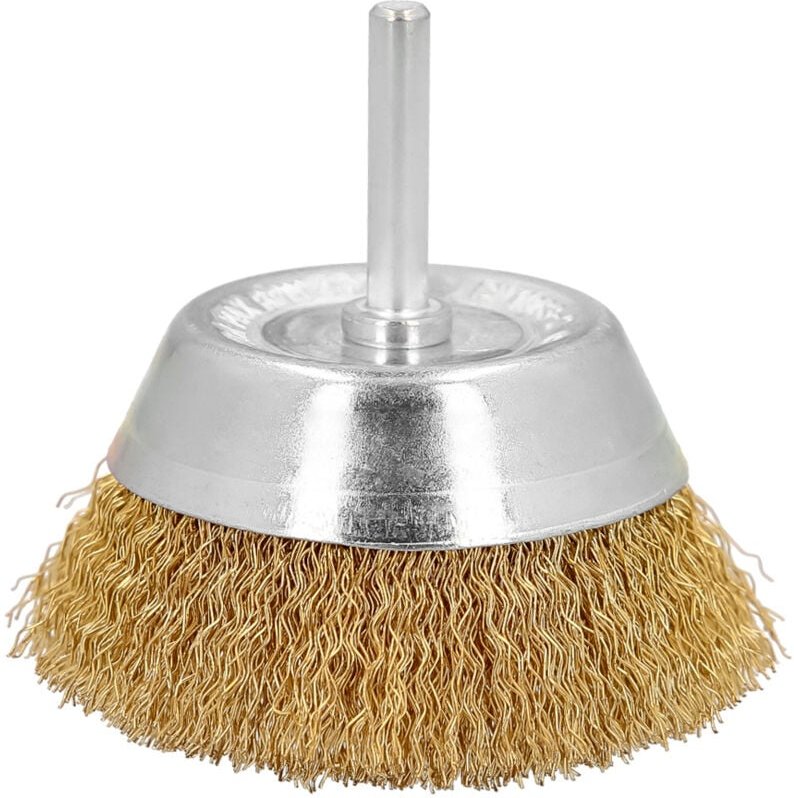 Vermessingter Bürstentopf aus Stahl ø 100 mm. 1/4' Spike