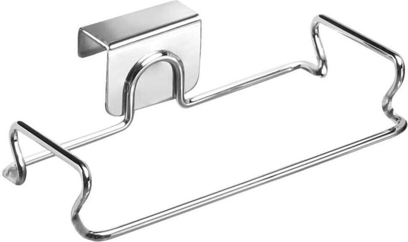 Müllsackhalter Classico, kleiner Türhänger aus Metall, Metall-Sackhänger, silber