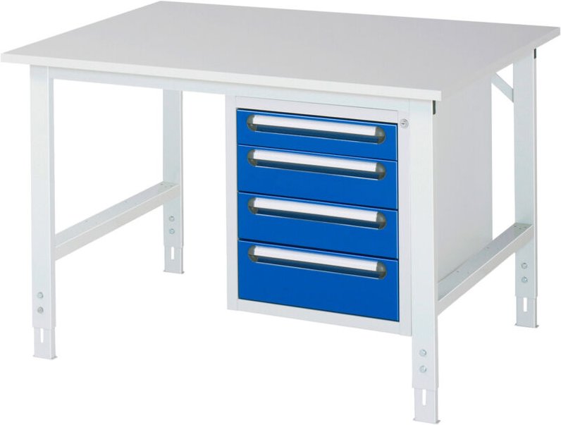 Rau Arbeitstisch Tom höhenverstellbar KM07, B1250xT1000xH760-1080mm, M-Platte-22mm