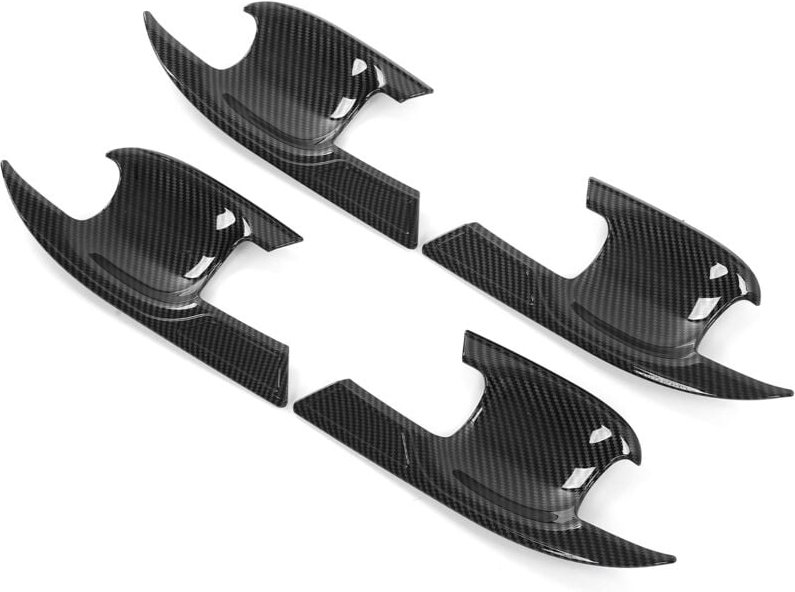 Ej.life - Auto-Türgriff-Schüssel-Abdeckung 4pcs Außentürgriff-Schüssel-Abdeckung Carbon-Faser-Farbe ABS-Rahmen-Ersatz In...