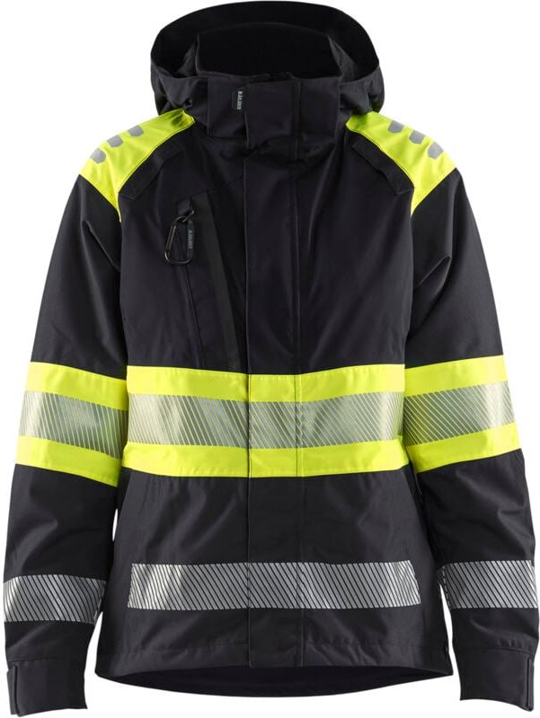 Hochsichtbare Arbeitshardshell-Jacke für Damen 4430 - Schwarz/Gelb XXXL