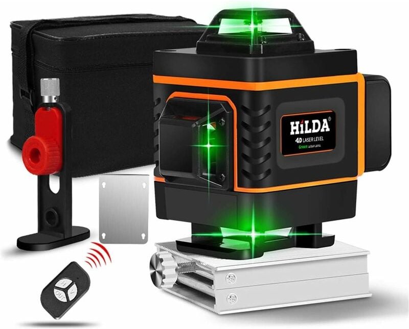 4D-Laserwasserwaage mit grünem Licht, 16 Linien, selbstnivellierendes Wandflieseninstrument, hochpräzise horizontale und...