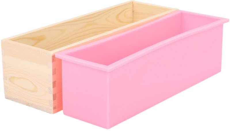 Thumbnail - 1200 g DIY-Seife, Holzseife, Silikonbox-Liner, rechteckiges Laib, Wirbel-Seifenform-Werkzeug, DIY-Seifenkerzenform, Form...