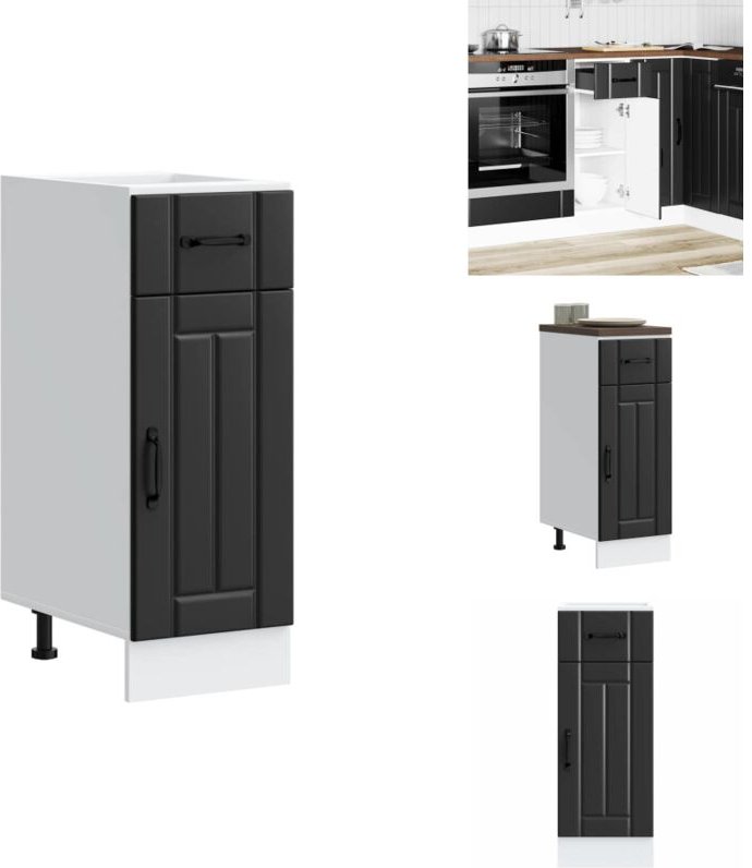 Küchen-Unterschrank Lucca Schwarz Holzwerkstoff - Küchenunterschrank - Küchenunterschränke - Spülenunterschrank - Unters...