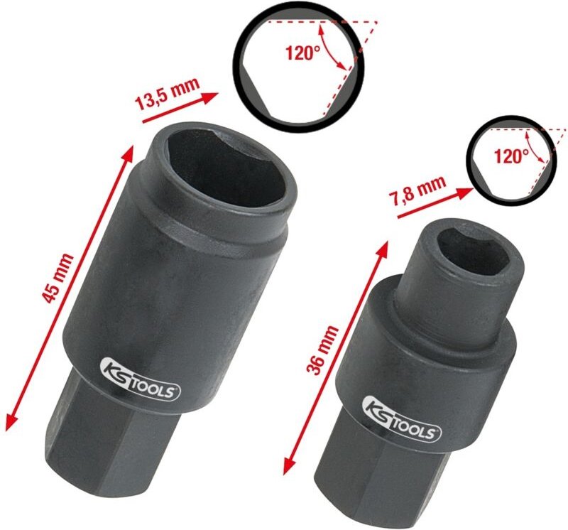 Einspritzpumpen-Stecknuss-Satz für Bosch, 2-tlg