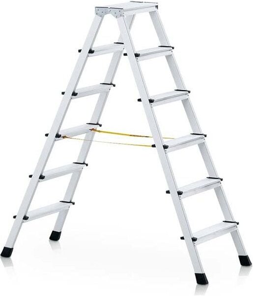 Thumbnail - XLstep b Genietete Stufen-Stehleiter, beidseitig begehbar, eloxiert Zarges 41265 Arbeitshöhe 2,75m