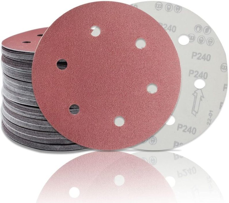225 mm Schleifscheibe, Körnung 400, 100 Stück, für Langhalsschleifer, Trockenbauschleifer, rundes 6-Loch-Schleifpapier