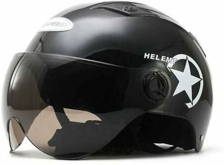 Ulisem - Elektromotorrad-Helm für Auto, Roller, Fahrrad, offenes Gesicht, halbe Baseballkappe, Anti-UV-Schutzhelm, Fahrr...