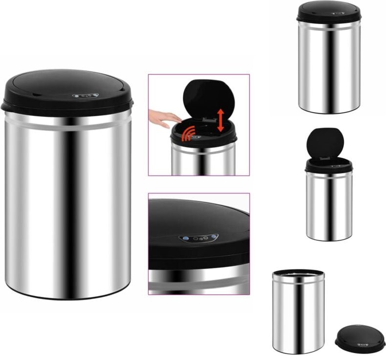 Thumbnail - Vidaxl - Mülltonnen & Abfalleimer - Living Automatischer Sensor-Mülleimer 30 l Edelstahl - Silber