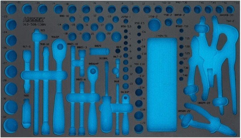 Hazet 2-Komponenten Weichschaumeinlage, L x B: 691 mm x 392 mm, für 163-508/138N