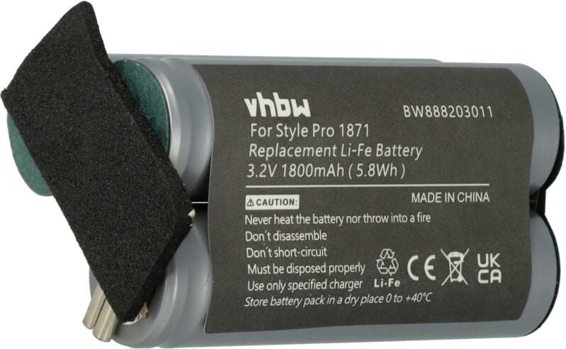 Vhbw - Akku Ersatz für Moser 1871-0071 für Haarschneidemaschine (1800 mAh, 3,2 v, LiFePO4)