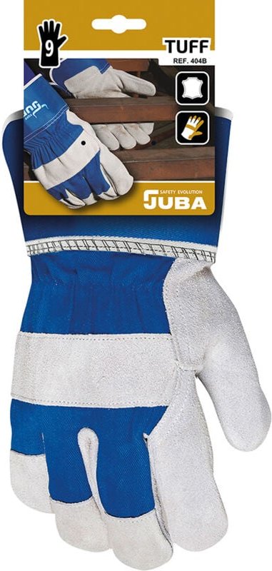 Handschuh aus Spaltleder/Rindsleder/Canvas, Größe 9 Juba