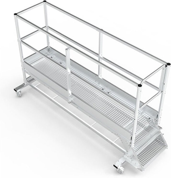 Mobile Plattform mit Geländer total - Maximale Arbeitshöhe 2.80m - PTF104-PT-CM