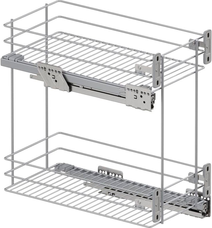 Vauth-Sagel VS SUB Slim Drahtkorb Classic - Rack Unterschrankauszug für KB 300mm - Korbablage aus Stahldraht, Stahl silb...
