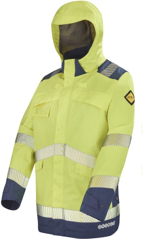 Thumbnail - Parka Hv Ully Neongelb / Marineblau Xl