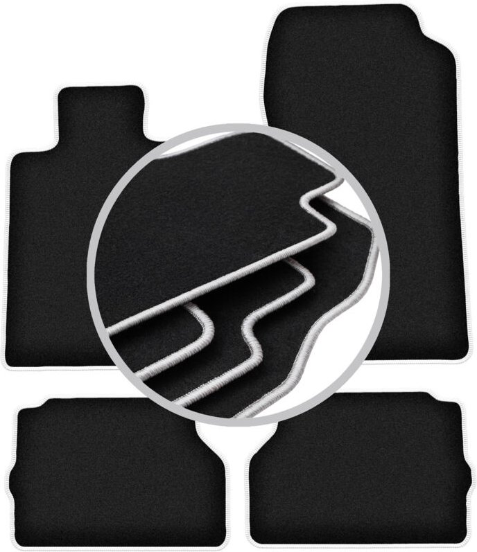 CARLUX-SILVER Autofußmatten für: Mercedes C140 / W140 Coupé (1992-1999)