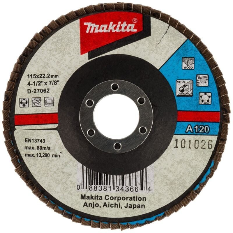 Fächerschleifscheibe 115 mm A120 - D-27062 - Makita
