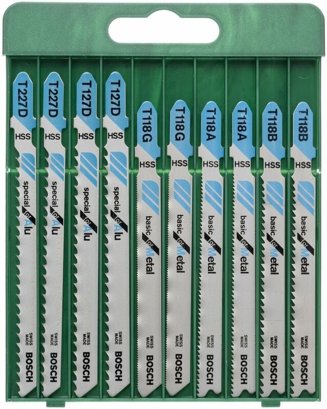 Bosch - 10tlg. Stichsägeblatt-Set T-Schaft t 118 a (2x) t 118 b (2x) t 118 g (2x) t 127 d (2x) t 227 d (2x)