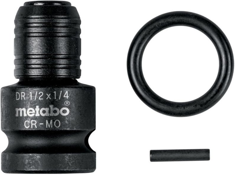 Schlagadapter 1/2' auf 1/4' E6,3, 3-teilig, inkl. Sicherungsring- und Stift - Metabo
