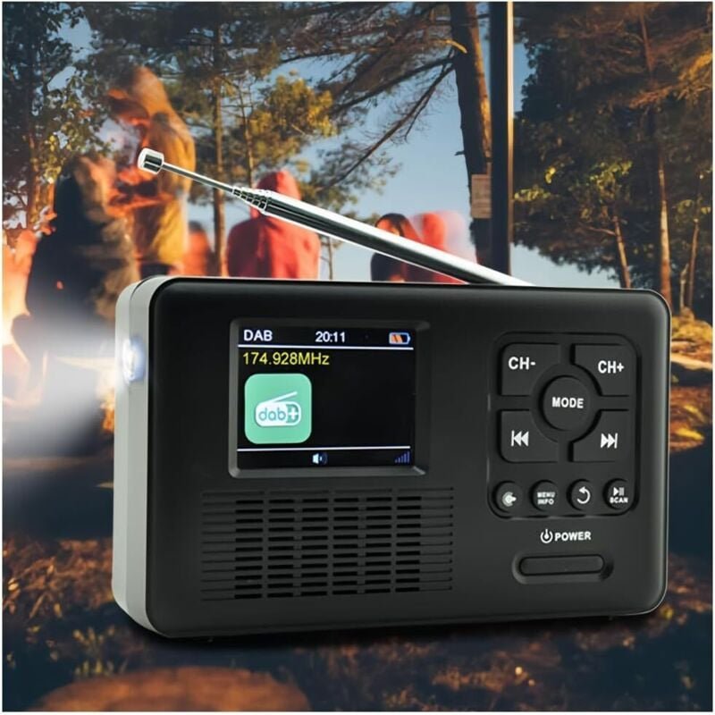 Notfall-Handkurbel-Wetterradio, tragbares Solar-Handkurbel-DAB-FM-Radio, Bluetooth 5.0, 4-Wege-Notfallradio mit Taschenl...