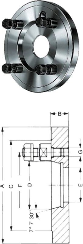 Röhm Kurzkegelflansch, Außen-Ø 315, Kurzkegel 6, ISO 702-3 - 319663