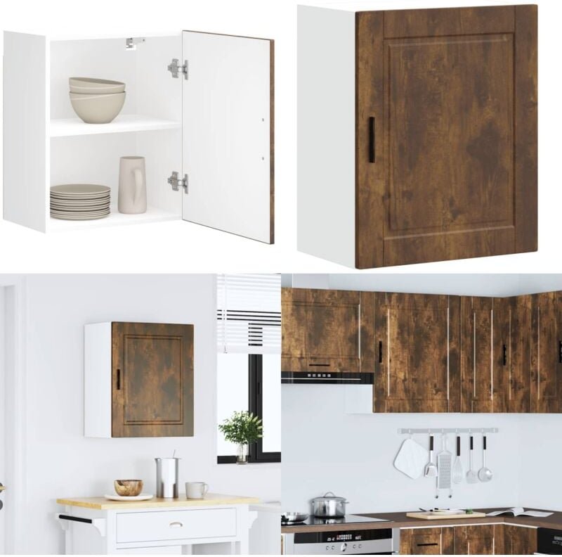 Küchen-Hängeschrank Porto Räuchereiche Holzwerkstoff - Vidaxl